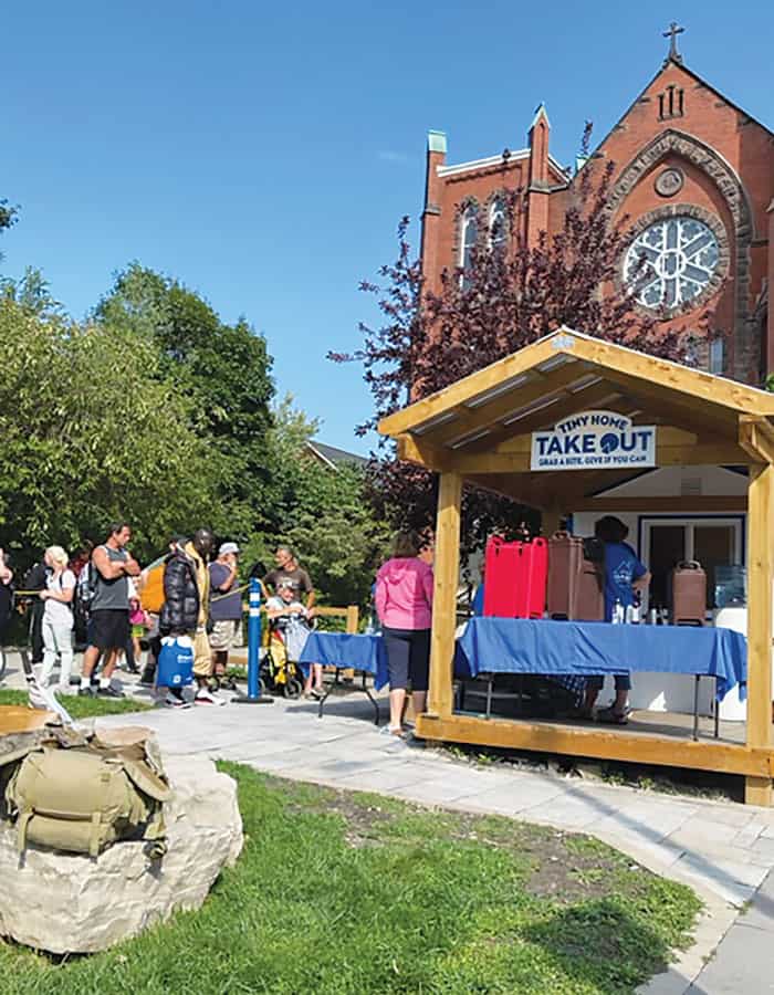 The Tiny Home Takeout of St. Mary Our Lady of the Seven Sorrows parish in Kitchener, Ontario, is open five days a week and serves meals to go. (Penny Laurette/Canada)