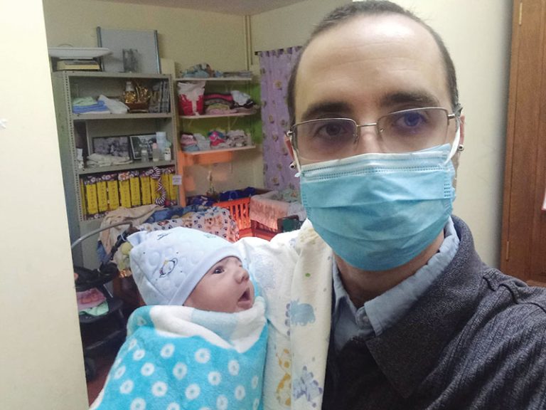 Maryknoll Brother Ryan Thibert and Salomon Klein staff care for children from newborn to age 6 at the orphanage. 