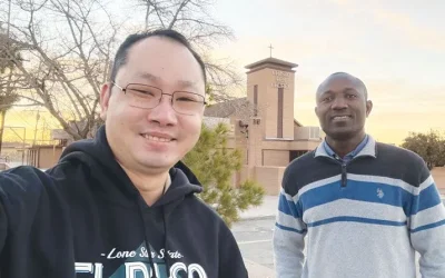 Maryknoll seminarians Deacons Matthew Sim and Patrick Okok (left, right) will be ordained June 7. As part of his formation, Sim served at Cristo Rey Church in El Paso, Texas. (Matthew Sim/U.S.)