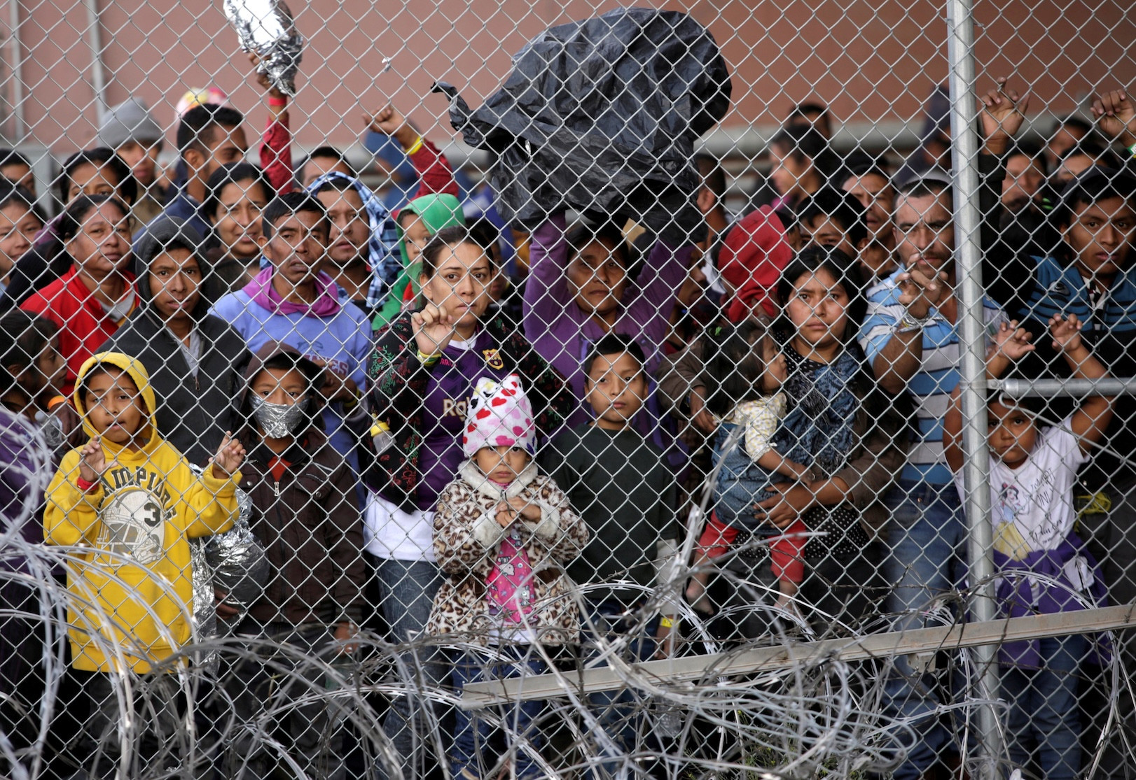 Central American migrants are seen inside an enclosure in El Paso, Texas, March 27, 2019. They were being held by U.S. Customs and Border Protection officers after crossing the U.S.-Mexico border and turning themselves in to request asylum. (CNS/Jose Luis Gonzalez, Reuters)