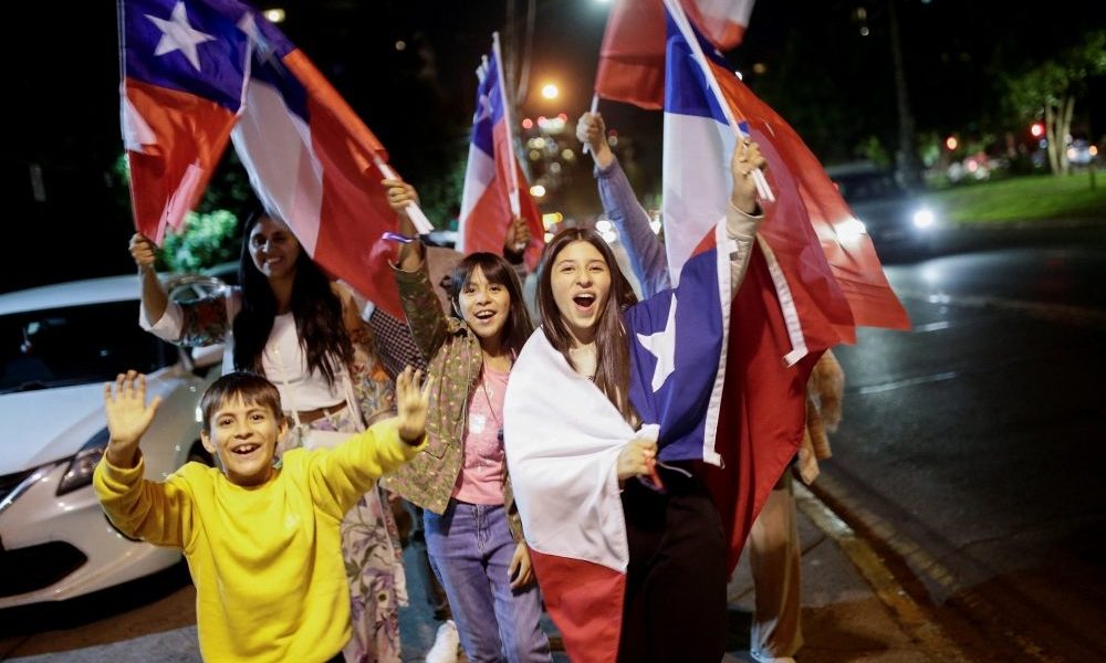 Supporters of José Antonio Kast, a member of the far-right Republican Party of Chile, celebrate after Kast won the presidential runoff election in Santiago Dec. 14, 2025. Chile’s bishops congratulated Kast for claiming the South American country’s election while calling for the president-elect to “promote an environment of dialogue, encounter, and respect, essential for rebuilding social trust” amid deep divisions and rising concerns over crime and migration. (OSV News/Juan Gonzalez, Reuters)