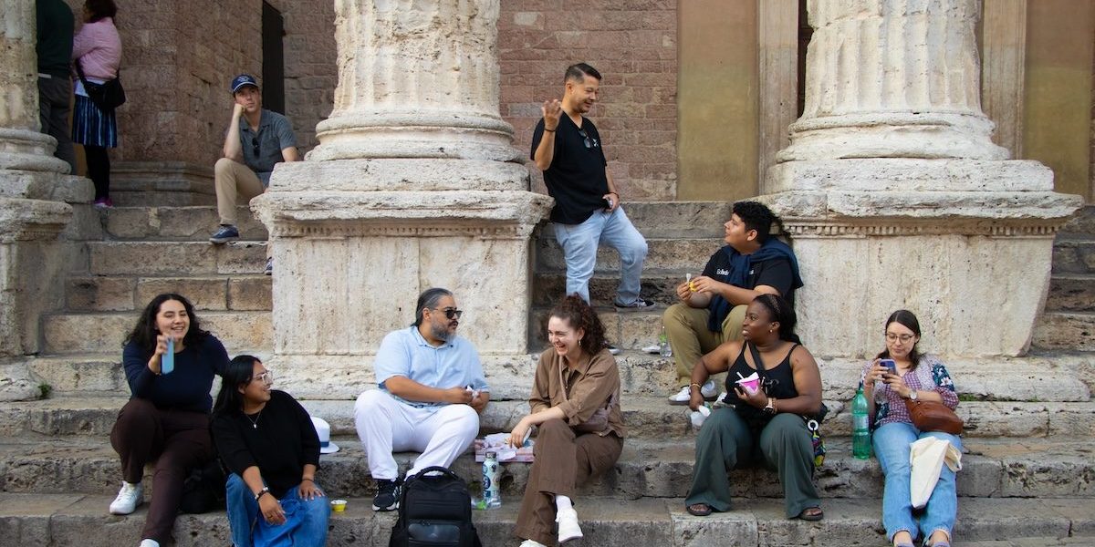 Maryknoll’s young adult ambassadors joined with Catholic Climate Covenant young adults for a Jubilee pilgrimage to Italy last fall commemorating the 10th anniversary of the encyclical Laudato Si’: On Care for Our Common Home. (Andrea Moreno-Díaz/Italy)