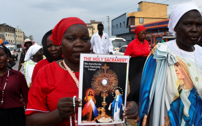 Catholics attend a procession during the National Eucharistic Congress in Juba, South Sudan, Nov. 22, 2024. (OSV News/Samir Bol, Reuters)
