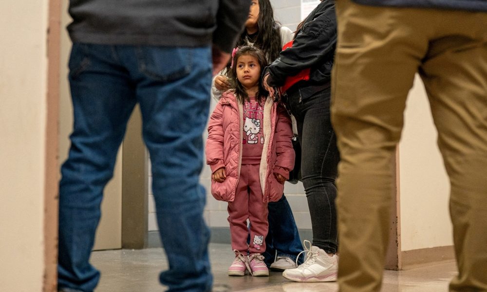 The family of a detained migrant speaks to immigration officers in an attempt to gain information at a U.S. immigration court in the Manhattan borough of New York City Jan. 16, 2026. (OSV News/David ‘Dee’ Delgado, Reuters)