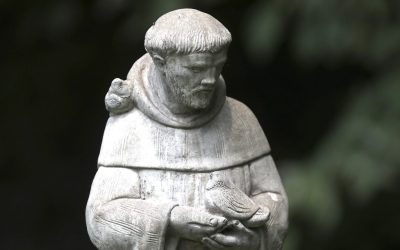 A statue of St. Francis of Assisi is pictured outside an animal hospital in Prince Fredrick, Md., July 22, 2021. His feast day is celebrated Oct. 4. (OSV News photo/Bob Roller)