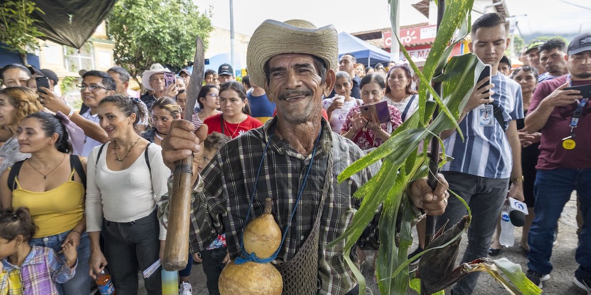 A member of a folkloric dance group takes part in the annual Corn Festival at Dulce Nombre de María parish in Chalatenango, El Salvador. (Octavio Durán/El Salvador)