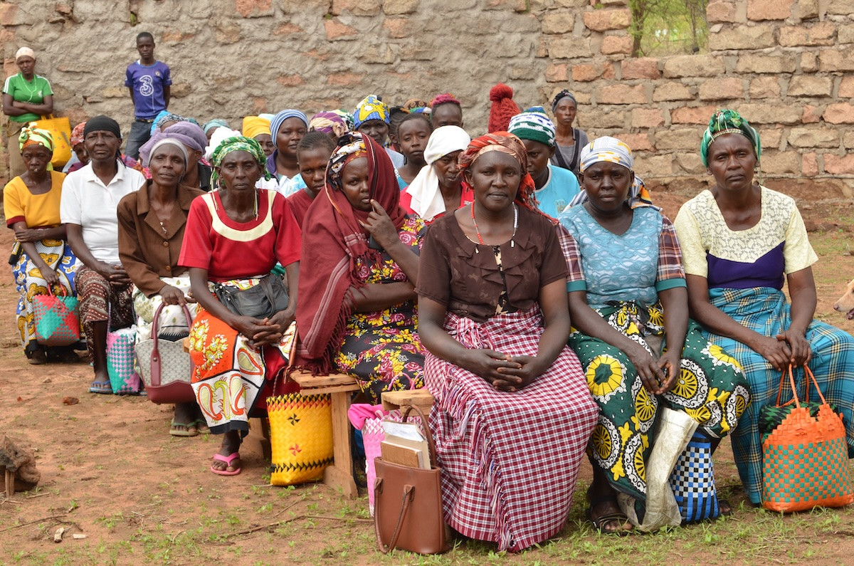 Women and other parishioners from the Vingini community gather for food distribution at St. Anthony Catholic Church in the town of Kibwezi, Kenya. (Moses Njagua Gitahi/Kenya)