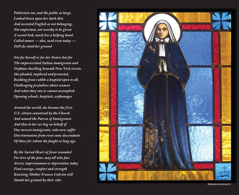 A beautiful stained glass window with a passage called "Standing Her Ground"