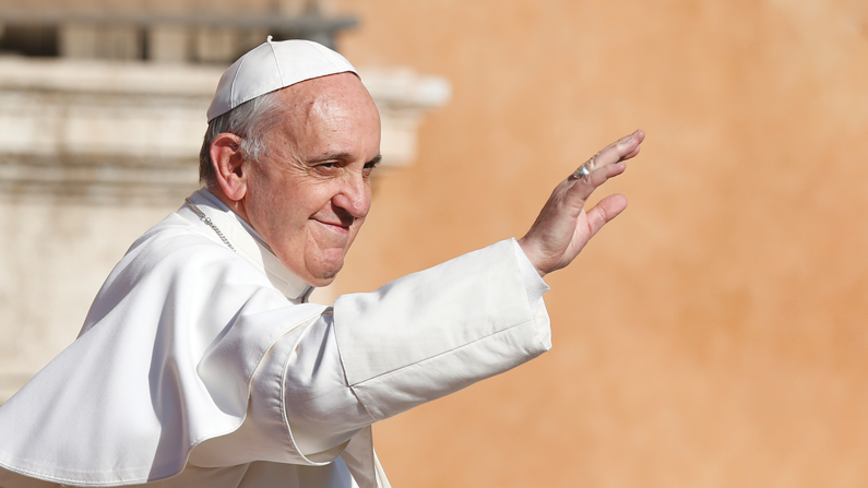 Pope Francis greets crowds outside the Basilica of St. John Lateran, where he celebrated Mass on April 7, 2013, less than a month after his March 13 election. Having shepherded the Church for the 12 years of his papacy, Pope Francis died on April 21, 2025, Easter Monday. (CNS/Paul Haring/Rome)