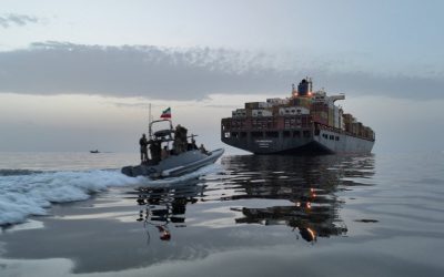 The Epaminondas cargo ship is seized by the Islamic Revolutionary Guard Corps in the Strait of Hormuz in this image obtained by Reuters April 24, 2026. As the U.S. and Iran face off over the Strait of Hormuz, Catholic maritime ministry leaders are calling for prayer and support for the thousands of souls trapped at sea amid the war. (OSV News/Meysam Mirzadeh/Tasnim/West Asia News Agency via Reuters)