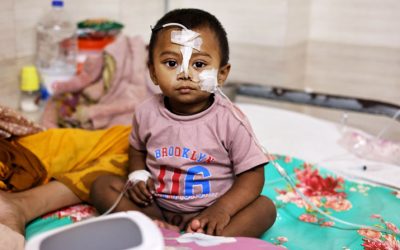 Marsalain, 15 months, who has been suffering from measles for a month, sits in his bed at the Children’s Hospital in Dhaka, Bangladesh, May 8, 2026. Catholic Charity Caritas Bangladesh and Church-run health centers are building awareness among the rural people while the country grapples with a deadly outbreak of measles that has left more than 336 children dead since mid-March. (OSV News/Stephan Uttom Rozario)