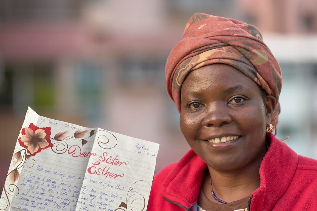 Maryknoll Sister Esther Warioba, who professed her final vows last year, regularly visits 20 inmates in five prisons. The missioner, originally from Tanzania, offers a lifeline of support for international prisoners, many of whom are victims of human trafficking, as a volunteer for the nonprofit Voice for Prisoners. (Paul Jeffrey/Hong Kong)