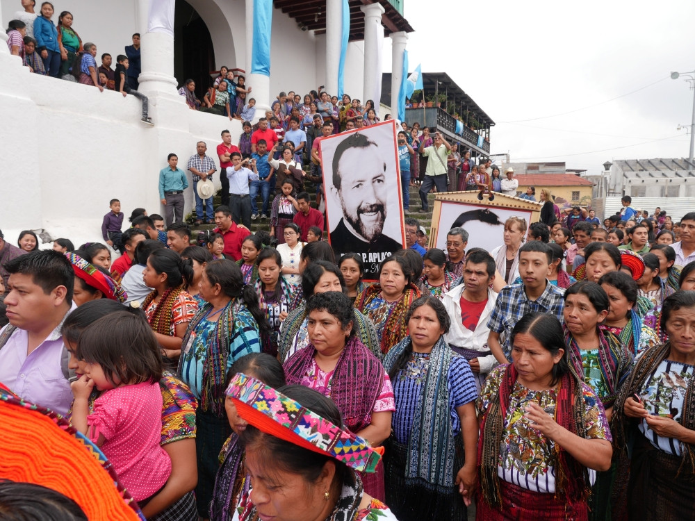 The Tz’utujil Maya people in Santiago Atitlán, Department of Sololá, honor the legacy of Blessed Father Stanley Rother, who served as a missionary not only in a pastoral capacity to this community but also promoted social, educational, and community development projects. (Sean Sprague/Guatemala)