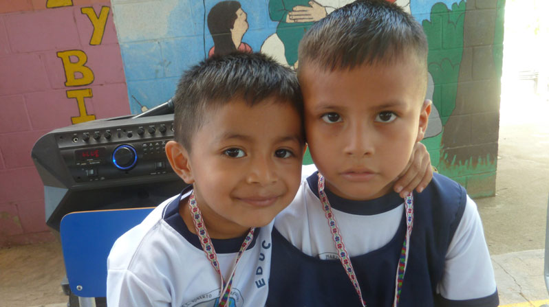 Kindergarten students take part in an Easter retreat in El Cedro. Activities included prayer and silence. (Courtesy of Rick Dixon/El Salvador)