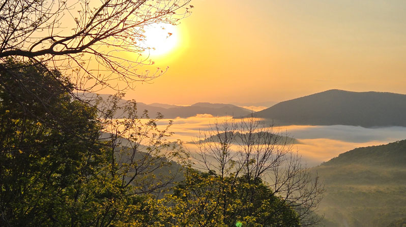 The sun rises over the Blue Ridge Mountains near West Jefferson, North Carolina, May 15, 2025. (OSV News/Barb Fraze)