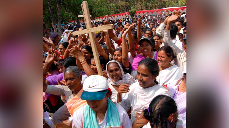 A file photo shows thousands of Christians at a rally in Jabalpur, central India, to protest against religious persecution. (OSV News/Thomas Saji, UCAN)