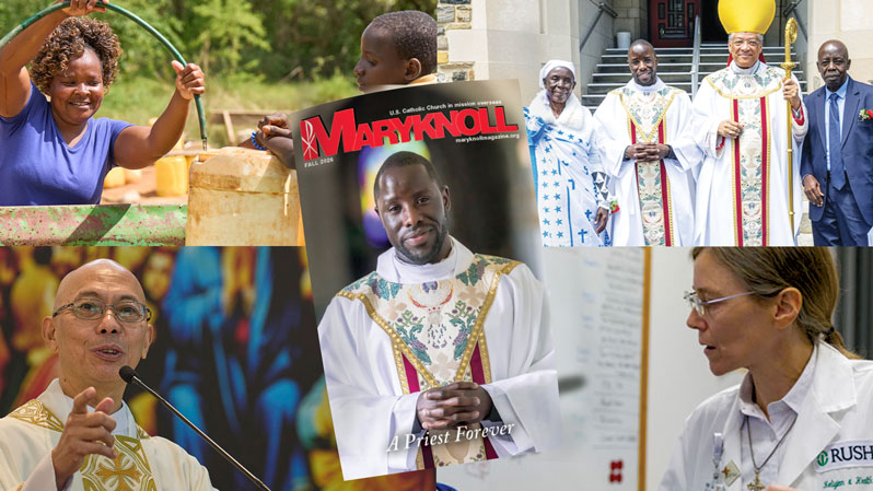 Collage designed by Melissa Romano, Maryknoll magazine design coordinator.