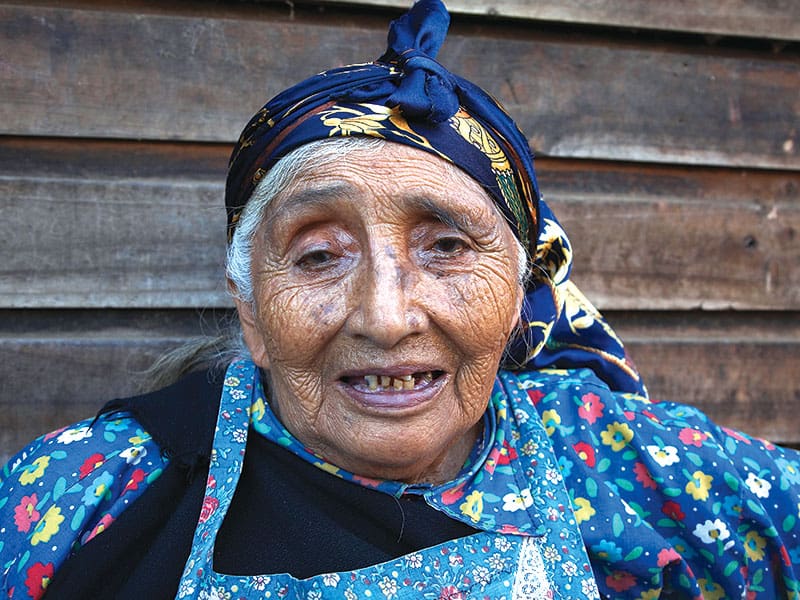 Rosa Marileo Calvin, una abuela mapuche, se encuentra en la localidad de Cholchol en el sur de Chile. (Sean Sprague/Chile)