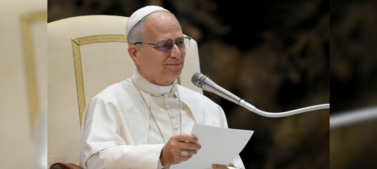 El Papa León XIV preside su audiencia general semanal en el Aula Pablo VI del Vaticano, el 28 de enero de 2026. (OSV News/Simone Risoluti, Vatican Media)