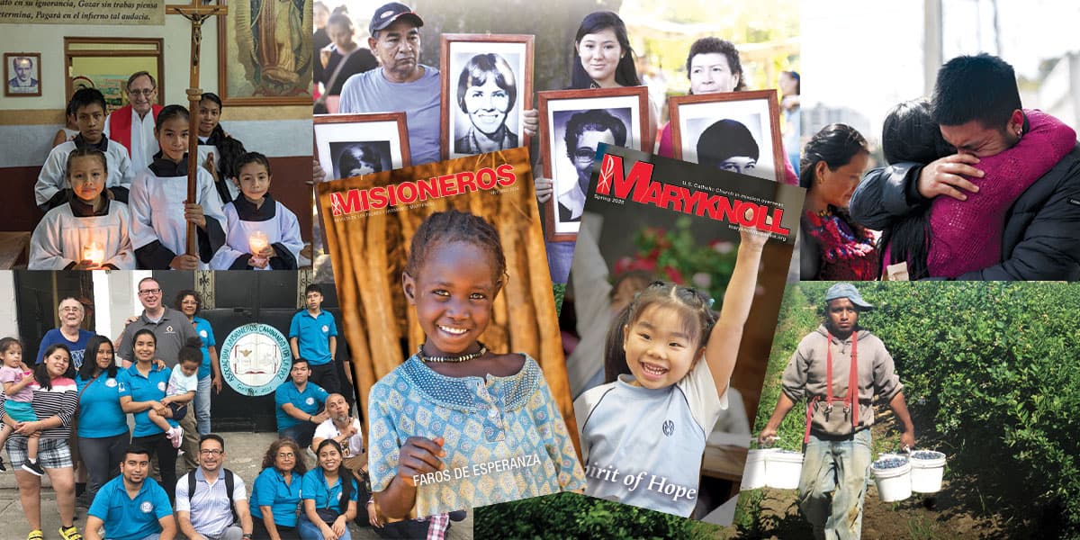 Misioneros magazine convers from 2026 in a collage.
