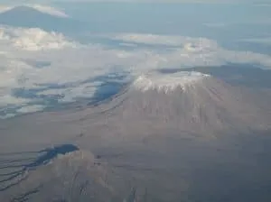 Arial view of Mt. Kilimanjaro