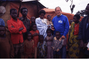 Fr. Dan Ohmann in a Tanzanian refugee camp