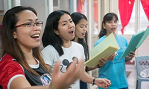 Children singing in the Taichung Diocese, Taiwan
